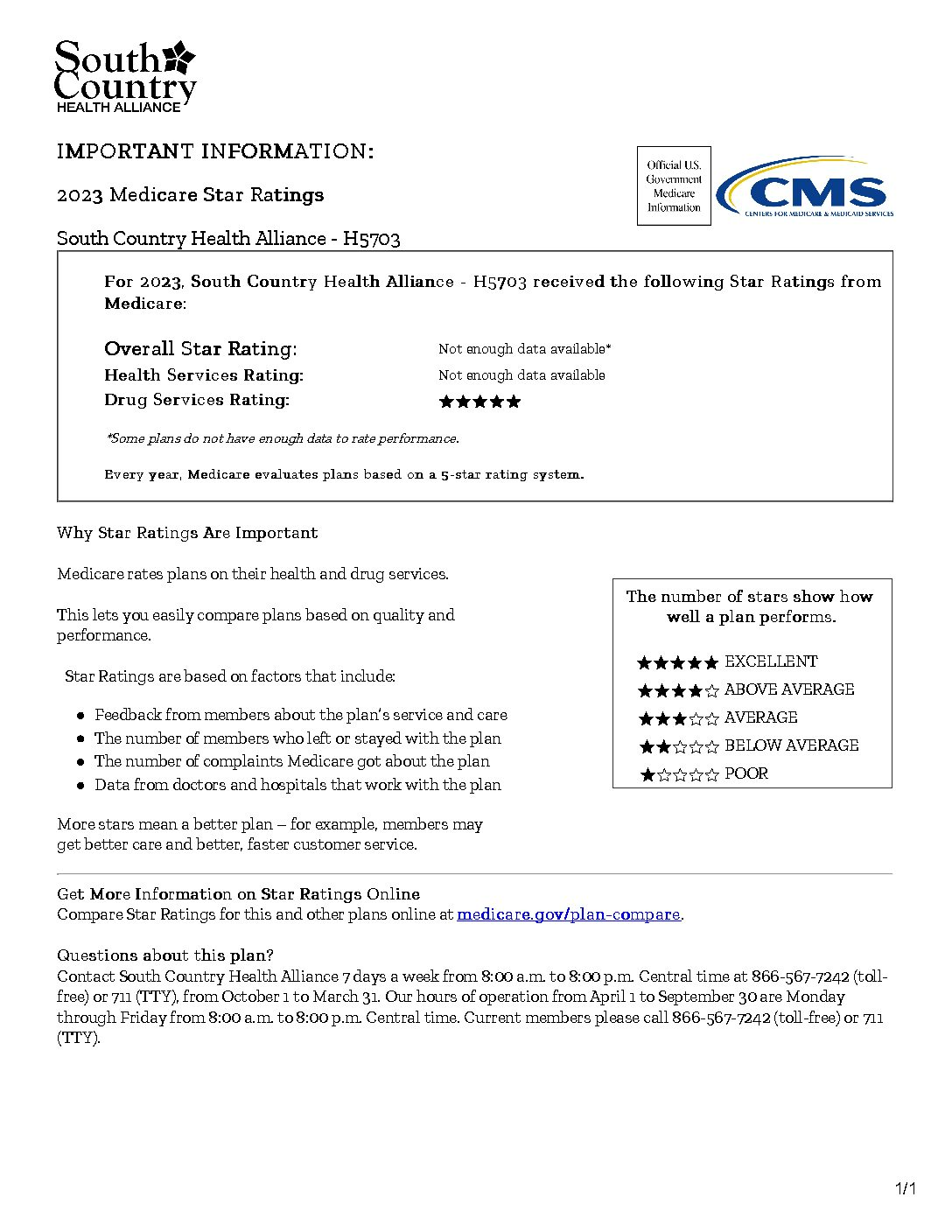 2023 AbilityCare Star Ratings - South Country Health Alliance