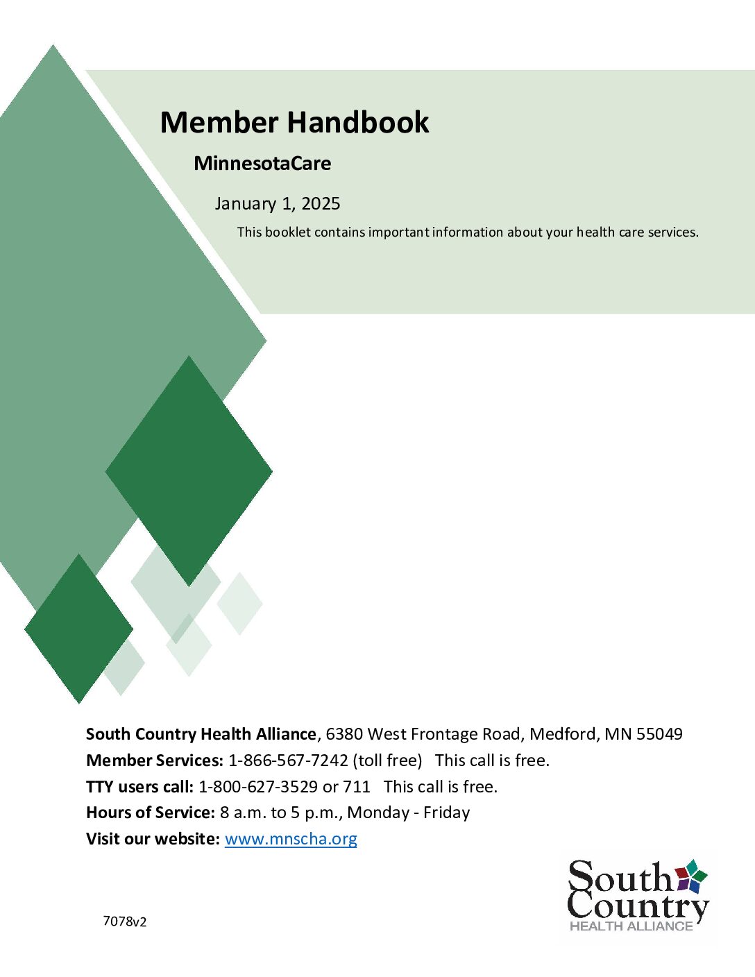 2025 MinnesotaCare Member Handbook - South Country Health Alliance